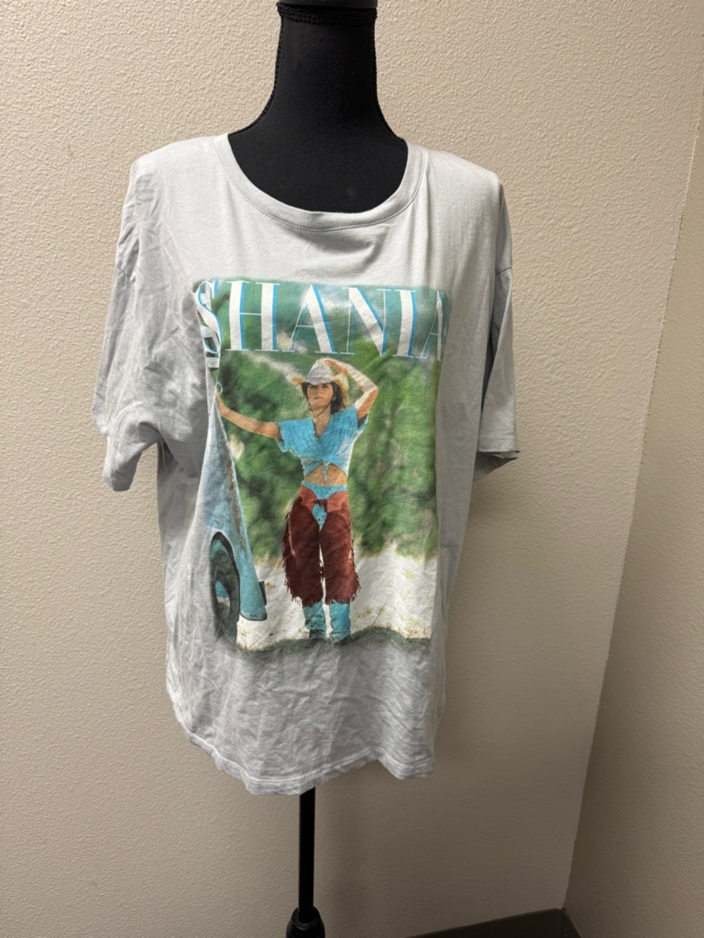 Shania Twain Graphic Tee Light Gray Country Music Shirt Large Casual Top - Picture 2 of 9